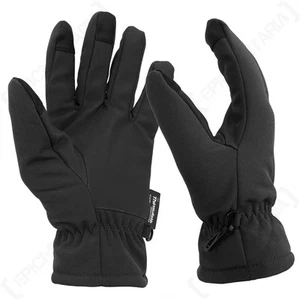 Black Softshell Gloves - Winter Thinsulate Fleece Lined Touch Screen Tips New - Picture 1 of 3