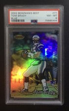 2002 bowman’s best #71 tom brady ; blue SP refractor /300  PSA 8  (COLOR MATCH)