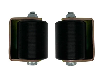 EAGLE ACCESS CONTROLS Slide Gate Guide Rollers 3" Black Hard Nylon UHMW Rollers C Bracket Welded 2Pack