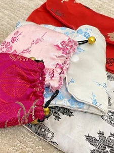 Oriental Silky Jewelry Bags Lot of 5 Vintage Bags Travel or Storage - Picture 1 of 9