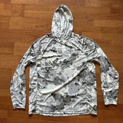 Simms Solarflex Veil Camo Gray Pullover Lightweight Fishing Hoody Size XL - Image 1 of 4