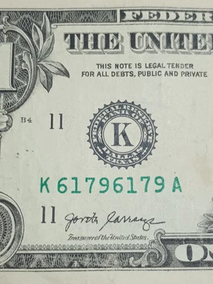 2017A $1 K DALLAS BEP K-A BLOCK TRUE REPEATER (K61796179A) - Image 1 of 4