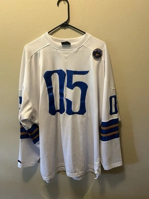 Camiseta deportiva Fubu para hombre talla XXL 50 blanca manga larga fútbol vintage Y2k Sports Foto 1 de 4