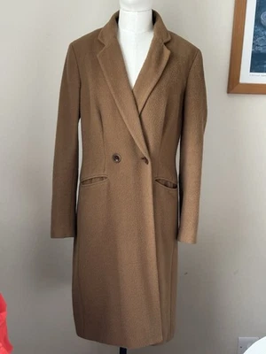 Peruvian Connection Women’s Baby Alpaca/Wool Tan Overcoat Double Breasted Uk12 - Image 1 of 4