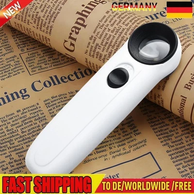 40X Handlupe mit 2 LED-Leuchten HD Vergrößerungsglas für Schmuck Diamant - Bild 1 von 4
