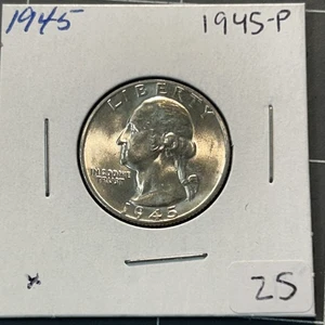 1945 P Washington Quarter Silver Coin 90% - Picture 1 of 4