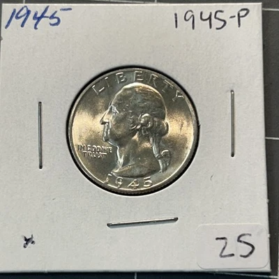 1945 P Washington Quarter Silver Coin 90% - Image 1 of 4