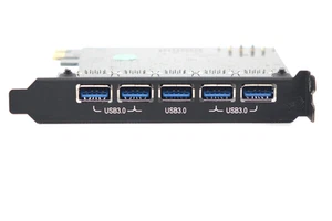 5 x 5Gbps USB 3.2 Type-A Connector GEN2 to PCI Express X4 PCI-E 4X Expansion - Picture 1 of 3