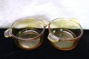 Vintage Amber Yellow Dynaware Pyr-O-Rey Small Casserole Dishes (Set of 2) Mexico - Picture 1 of 4