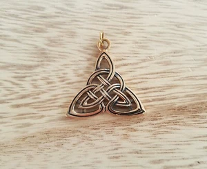 Set Anhänger Keltische Knoten Dreiheit Bronze + Lederband Kelten Wikinger - Bild 1 von 5