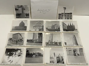 Pisa Italy Lot of 14 B&W Travel Photos 1950's Leaning Tower Navy Sailors Vintage - Picture 1 of 9