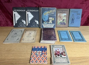 Vintage Antique Job Lot Books some illustrated rare School magazines etc x12 - Picture 1 of 24