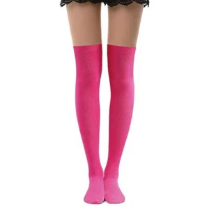 Pink Over Knee High Socks for Women, Mother's Day Gifts Solid Color Women Thi... - Picture 1 of 4
