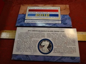 2012 U.S. Mint Proof Silver Eagle Coin & $5 Currency Set - Free S&H USA - Picture 1 of 8