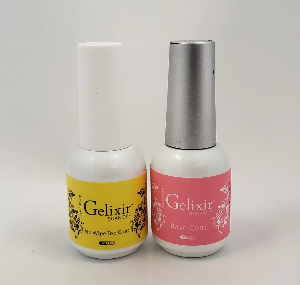 GELIXIR - Soak off Gel - Bundle Base Coat & No-Wipe Top Coat - Konvolut wählbar - Bild 1 von 1
