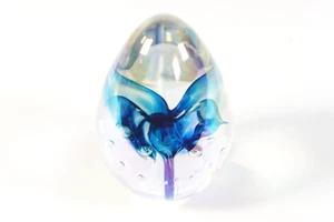 James Alloway Signature Early Alloway Glass Paperweight With Bubbles Iridescent - Picture 1 of 7