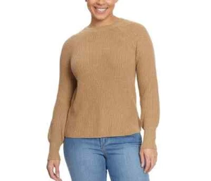 Jessica Simpson Ladies' Ribbed Sweater Color Tan Women's Size 3X - Picture 1 of 3