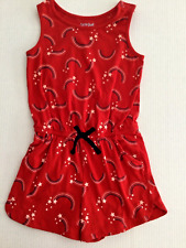 Cat & Jack Girls' Rainbow & Stars Romper Red Size M (7/8) Knit 2 Front Pockets