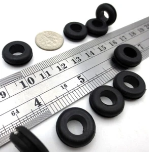 Rubber Grommet Bushing - Fits 1/2" Round Hole, 1/16" Thick Panel, Has 5/16" ID - Picture 1 of 12