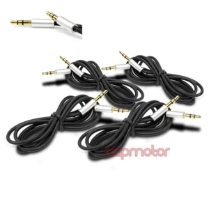 4PCS 3FT 3.5MM AUX M/M AUDIO STEREO CABLE BLACK DROID RAZR TITAN TORCH BOLD MACH - Picture 1 of 1