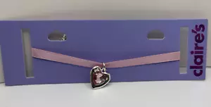 NEU Rosa Band Halsband mit Herz Halskette von Claire's - Bild 1 von 2