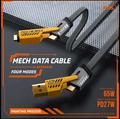 MI Iphone Samsung High Quality Multi Fast Charging 4 In 1 Usb Charger Data Cable - Image 1 of 4