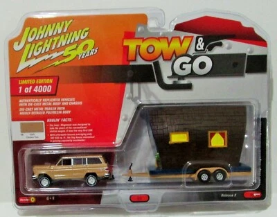 Johnny lightning 2019 tow & go 1 of 4,000 1981 81 jeep wagoneer + house trailer - Image 1 of 4