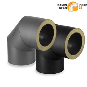 Isoliertes Doppelwandiges Rauchrohr Ø 150/215 mm Bogen 90° mit Reinigung - Bild 1 von 15