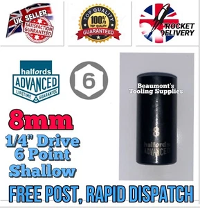 8mm Halfords Advanced Black Edition 6 Point Socket 1/4 Drive Standard FREE POST - Picture 1 of 4