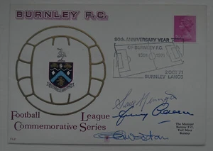 Burnley 2nd October 1971 First Day Cover With 3 Signatures - Picture 1 of 1
