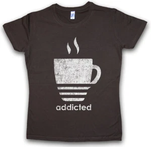 COFFEE ADDICTED DAMEN T-SHIRT Love Café - Picture 1 of 1