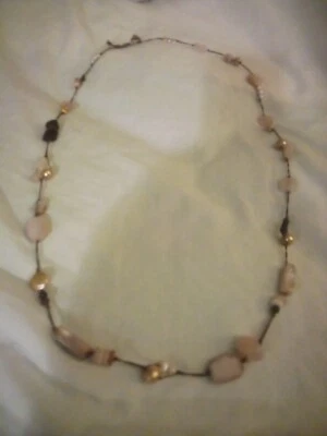 Collar Largo Silpada Plata de Ley Perla Rosa Cuarzo Rosa N1428, Silpada 36" Foto 1 de 4