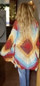 Chasing Unicorns "Magic Carpet ride" rainbow crochet jacket OSFM