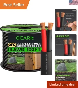 14/2 Speaker Wire 100 Feet 14AWG Gauge - Outdoor Direct Burial in Ground/in W... - Picture 1 of 8