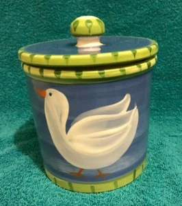 STARBUCKS~SPRING GOOSE HAND-PAINTED COFFEE CANISTER ~EXCLUSIVELY BY CIAO ITALYA~ - Picture 1 of 6