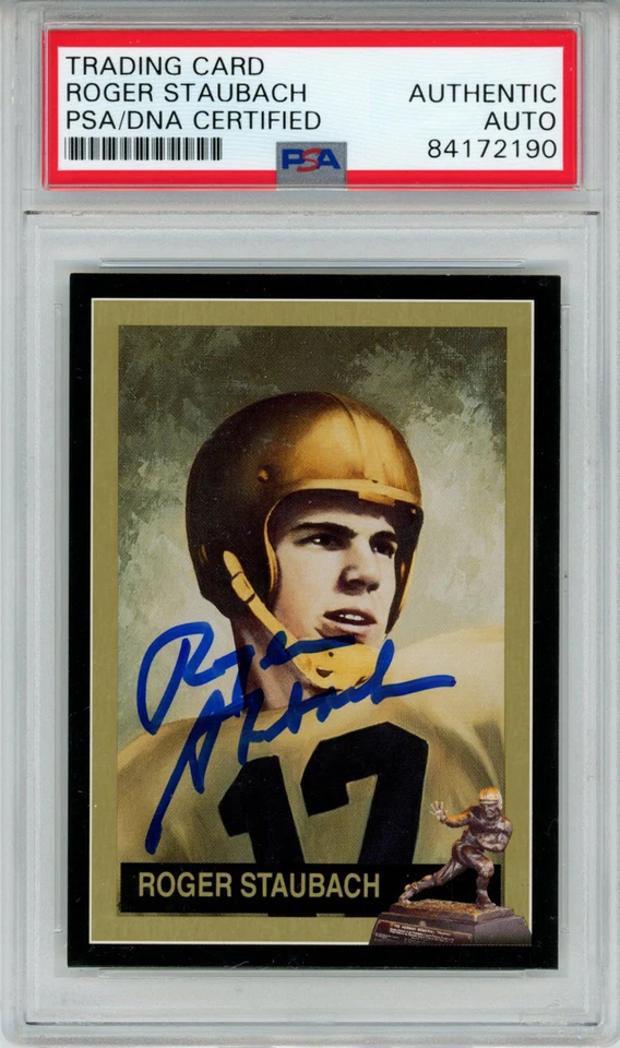 Roger Staubach Signed 1992 Downtown Athletic Club #29 Card PSA Slab 43563 - Image 1 of 2