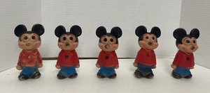 VTG Mickey Mouse Plastic Toy Figure Walt Disney Production 1960’s 5.5” Lot Of 5 - Picture 1 of 11