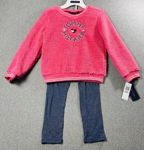 Tommy Hilfiger Little Girl's 2-Piece Faux Fur Sweatshirt & Pants Set SZ 6 NWT - Picture 1 of 5