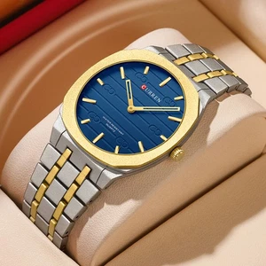 Reloj de cuarzo clásico impermeable para hombre esfera redonda de acero inoxidable analógico para negocios - Imagen 1 de 20