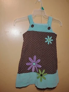 Brown Polka Dot Corduroy Dress - Picture 1 of 5