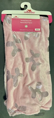 Way to Celebrate! Pink Poodle Dogs Velvet Plush Throw Blanket 50” x 60”Warm/Cozy - Image 1 of 2