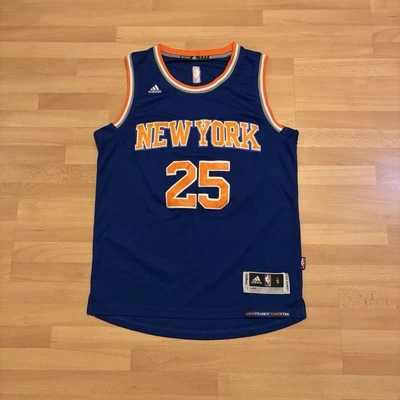 Camiseta deportiva de la NBA New York 2016 #25 Derrick Rose azul para hombre talla S CB9702 auténtica Foto 1 de 4