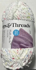 1 FLUFFY MANCHAS en BLANCO por Loops & Threads 126yds 7oz Poliéster - Imagen 1 de 6