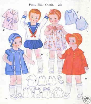 For 16" Patsy Doll Clothing Pattern #1919