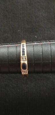 Damenring, Gelbgold 375, Safire und Diamanten - Bild 1 von 4