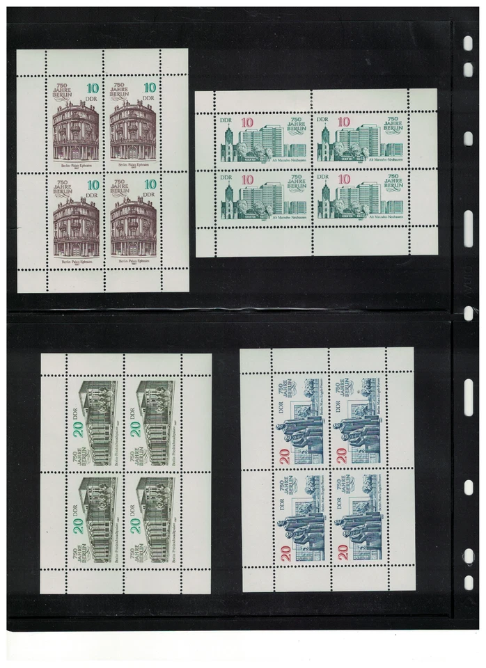 Germany - DDR 1987. 750 Jahre Berlin 4 Kleinbogen  MNH OG - Image 1 of 1
