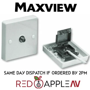 Maxview Single Satellite Aerial TV F Screw Connector Out Wall Outlet Faceplate - Picture 1 of 2