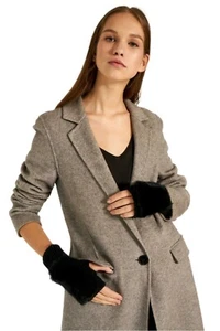 Women's Stylish Furry Fingerless Gloves for Driving, Half Gloves for Office - Picture 1 of 13