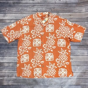 Tommy Bahama Pina Express Naranja Marfil Abotonado Manga Corta Piña Hawaiana - Imagen 1 de 11