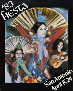 SAN ANTONIO FIESTA 1983 POSTER 24 X 36 Inches Looks beautiful - Picture 1 of 3